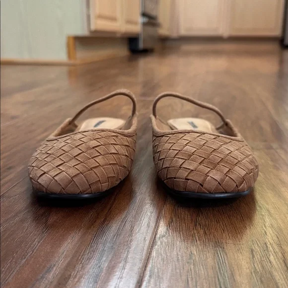 Madewell The Greta Woven Suede Ballet Flat Mule Warm Hickory Size 5.5 - Picture 3 of 10
